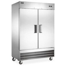 Restored Like New Omcan FR-CN-1372-HC Upright Freezer - 2 Solid Doors - 54 Inch
