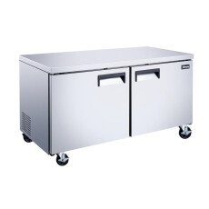 60" Omcan Two Door Stainless Steel Undercounter Refrigerator 425L Capacity 50093
