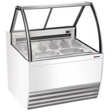 Omcan Gelato Display Showcase 41" (White Exterior) with 7 Pans 47571