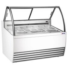 Omcan Gelato Display Showcase 55″ (White Exterior) with 10 Pans 47498