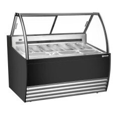 Omcan Gelato Display Showcase 55″ (Black Exterior) with 10 Pans 49007