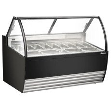 Omcan Gelato Display Showcase 69.5″ (Black Exterior) with 13 Pans 49008