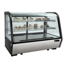 Used 34″ Stainless Steel Curved Glass Countertop Refrigerated Display Case EFI CGCM-CT-3427-CL