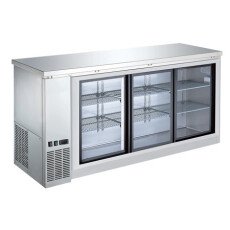 73" Sliding Glass 3 Door Stainless Steel Back Bar Cooler CBBSGDS3-72CC