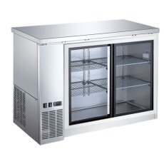 49" Sliding Glass 2 Door Stainless Steel Back Bar Cooler CBBSGDS2-48CC