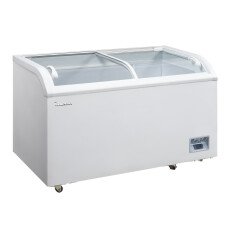 80" Novelty Glass Top Freezer 6 Baskets Blue Air BCF80-HC