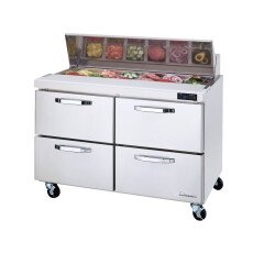 48" Sandwich Prep Table 4 Drawers Blue Air BLPT48-D4-HC