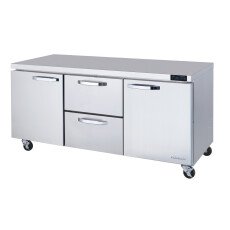 72" Undercounter Refrigerator 2 Middle Drawers Blue Air BLUR72-D2M-HC