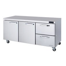 72" Undercounter Refrigerator 2 Right Drawers Blue Air BLUR72-D2R-HC