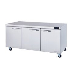 72" Undercounter Refrigerator 3 Door Blue Air BLUR72-HC