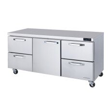 72" Undercounter Refrigerator 2 Right & 2 Left Drawers Blue Air BLUR72-D4RL-HC