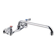 8" on Center Faucet Wall-Mounted Faucet 12" Spout for Compartment Sink or Other FW-8-12