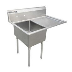 18" x 21" Corner Drain One Compartment Sink With Right Drainboard SS1821-R