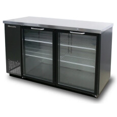 59" Back Bar Glass 2 Door Locking Cooler Blue Air BBB59-2BG-HC