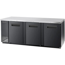 90" Back Bar Solid 3 Door Locking Cooler Blue Air BBB90-4B-HC