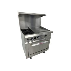 Ikon 36" Gas Range With 2 Burners, 24" Manual Griddle and Oven IR-2B-24MG-36