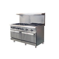 Ikon 60" Gas Range With 6 Burners, 24" Radiant Charbroiler and 2 Ovens IR-6B-24RB-60